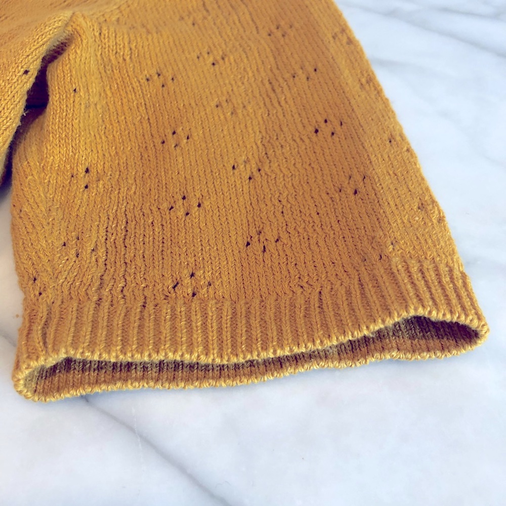 MADEWELL Pointelle Willford Sweater Tee Mustard Color Size XSmall - Picture 8 of 12